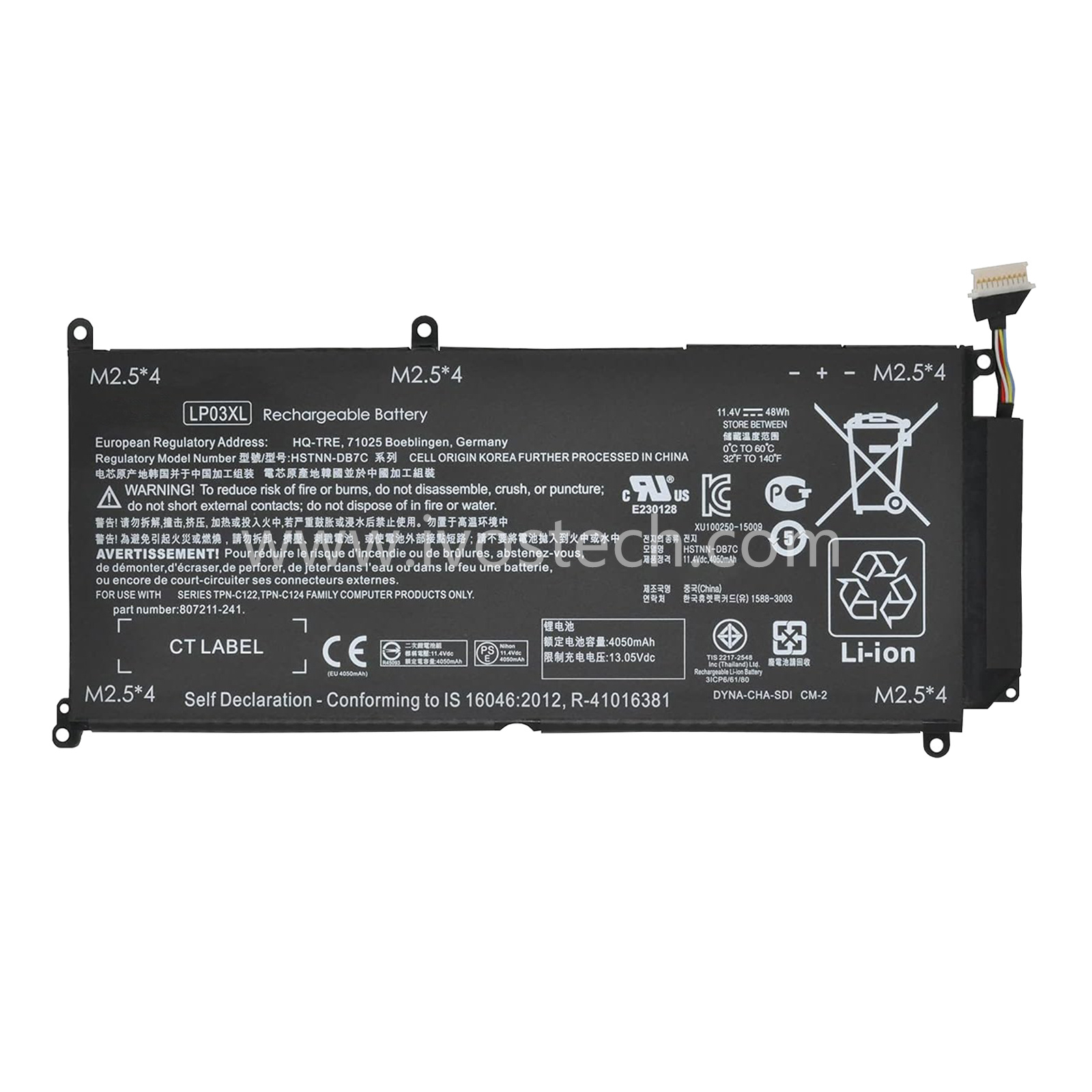 LP03XL 48Wh 11.4V Replacement Laptop Battery for HP Envy 15-ae000 15-ae100 M6-P113Dx M6-P Series