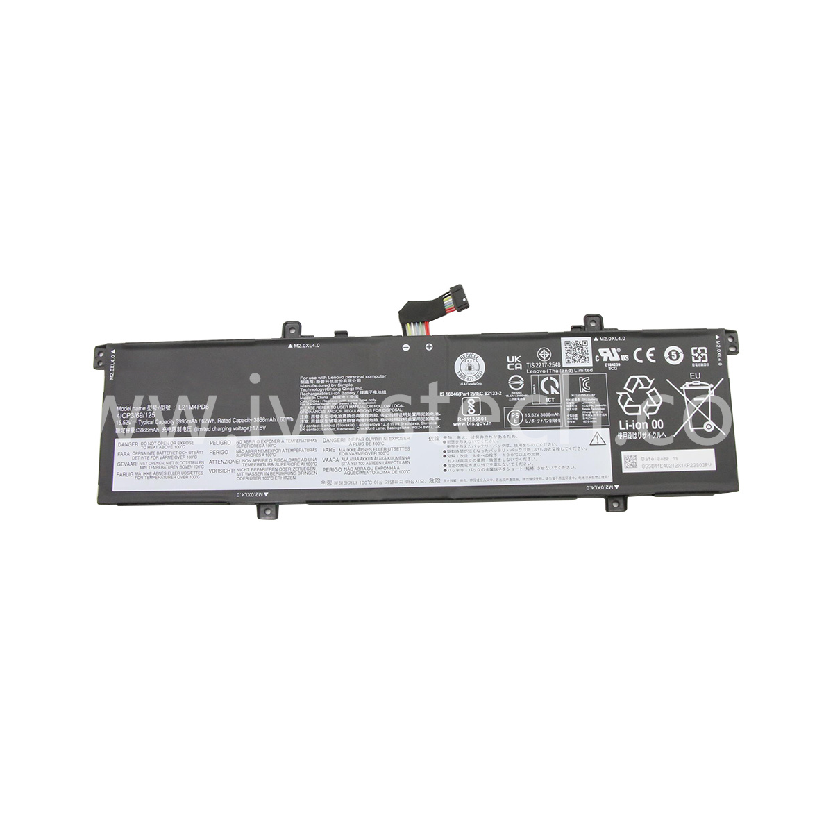L21M4PD6 5B11E40202 62Wh 15.52V 4 Cell Replacement Laptop Battery for Lenovo ThinkBook 14 G4+ ARA Type 21D0