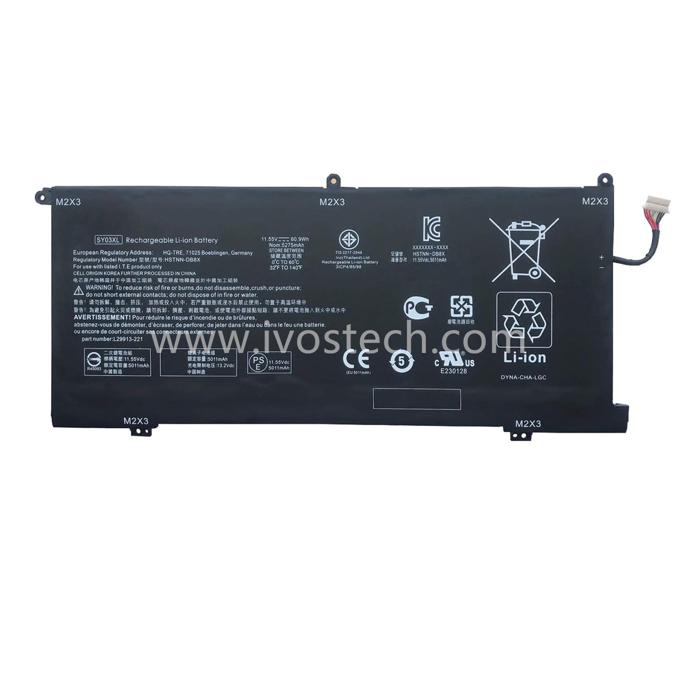 SY03XL 60.9Wh 11.55V Replacement Laptop Battery for HP Chromebook x360 14 G1 14-DA0011DX 14-DA0021NR Series
