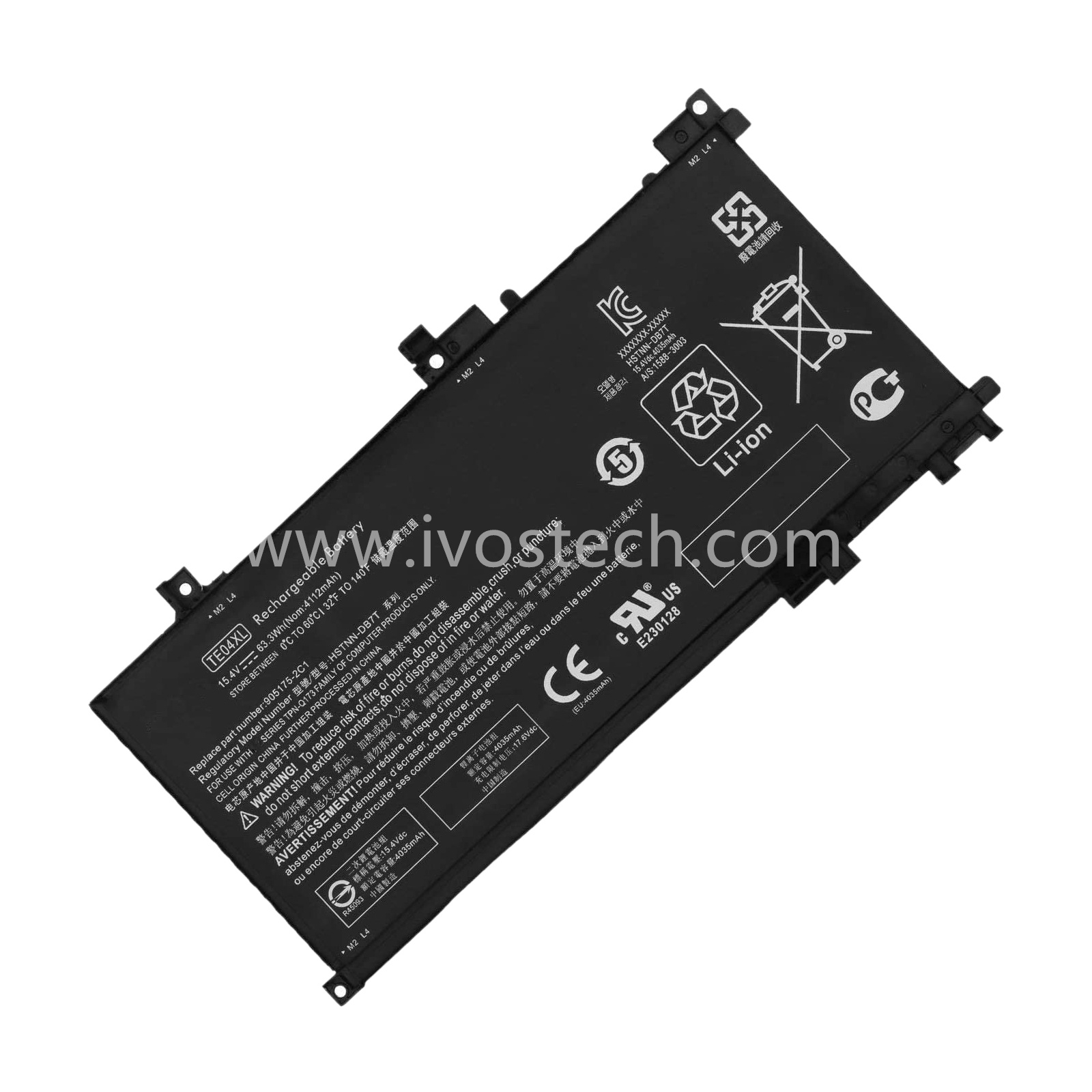 TE04XL 63.3Wh 15.4V Replacement Laptop Battery for HP Omen 15-AX Series